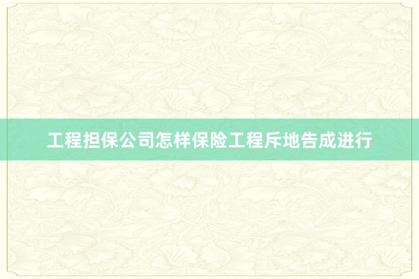 工程担保公司怎样保险工程斥地告成进行